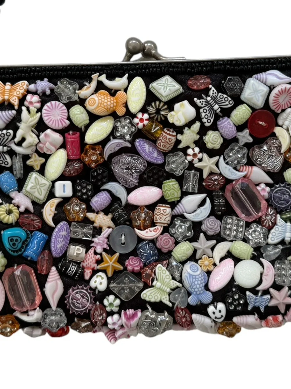 Vintage Y2K Far Nine Multi Colored Beaded Handbag Clutch Whimsical EUC